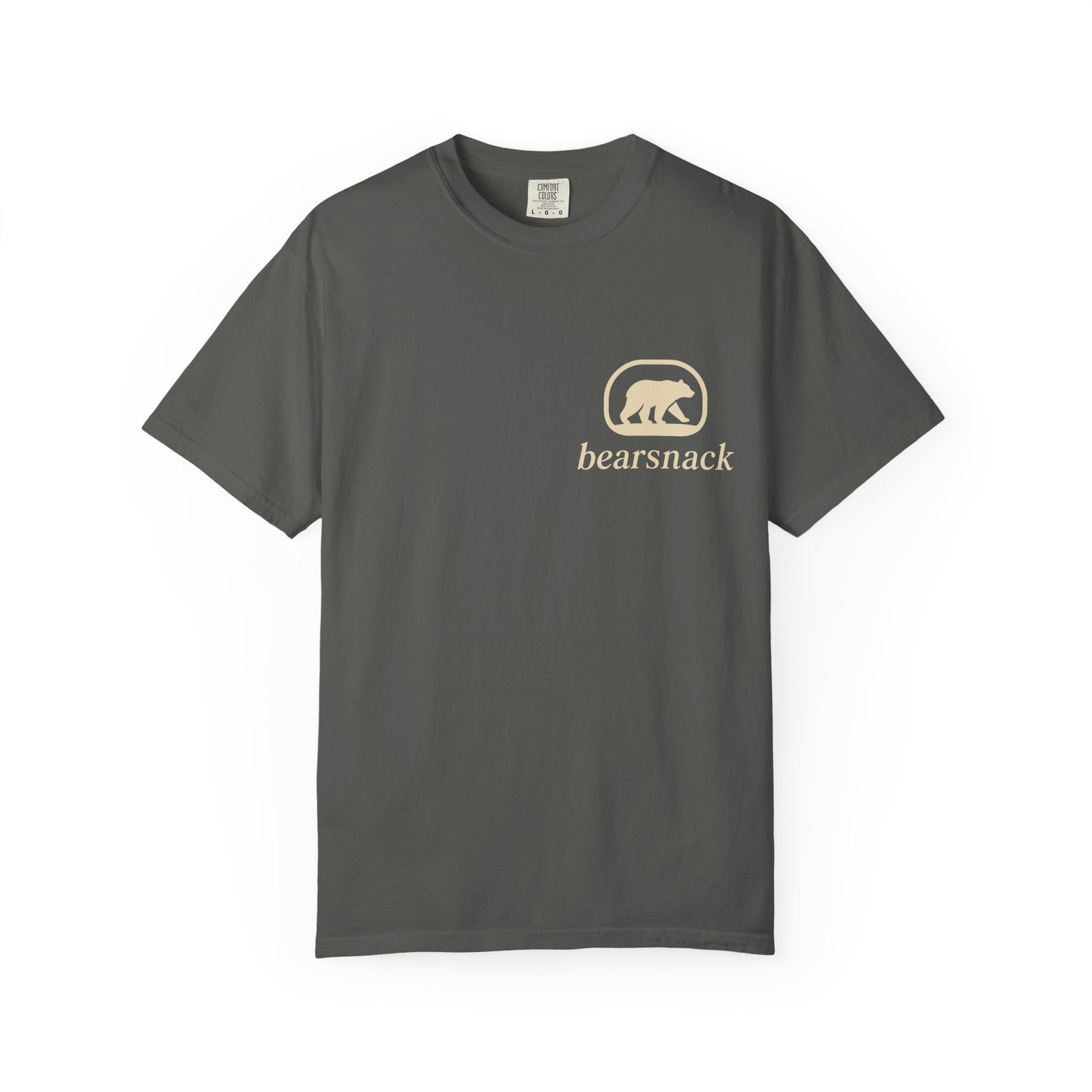 Pepper Official Snack Inspector T-shirt, front view with Bearsnack Trail Badge