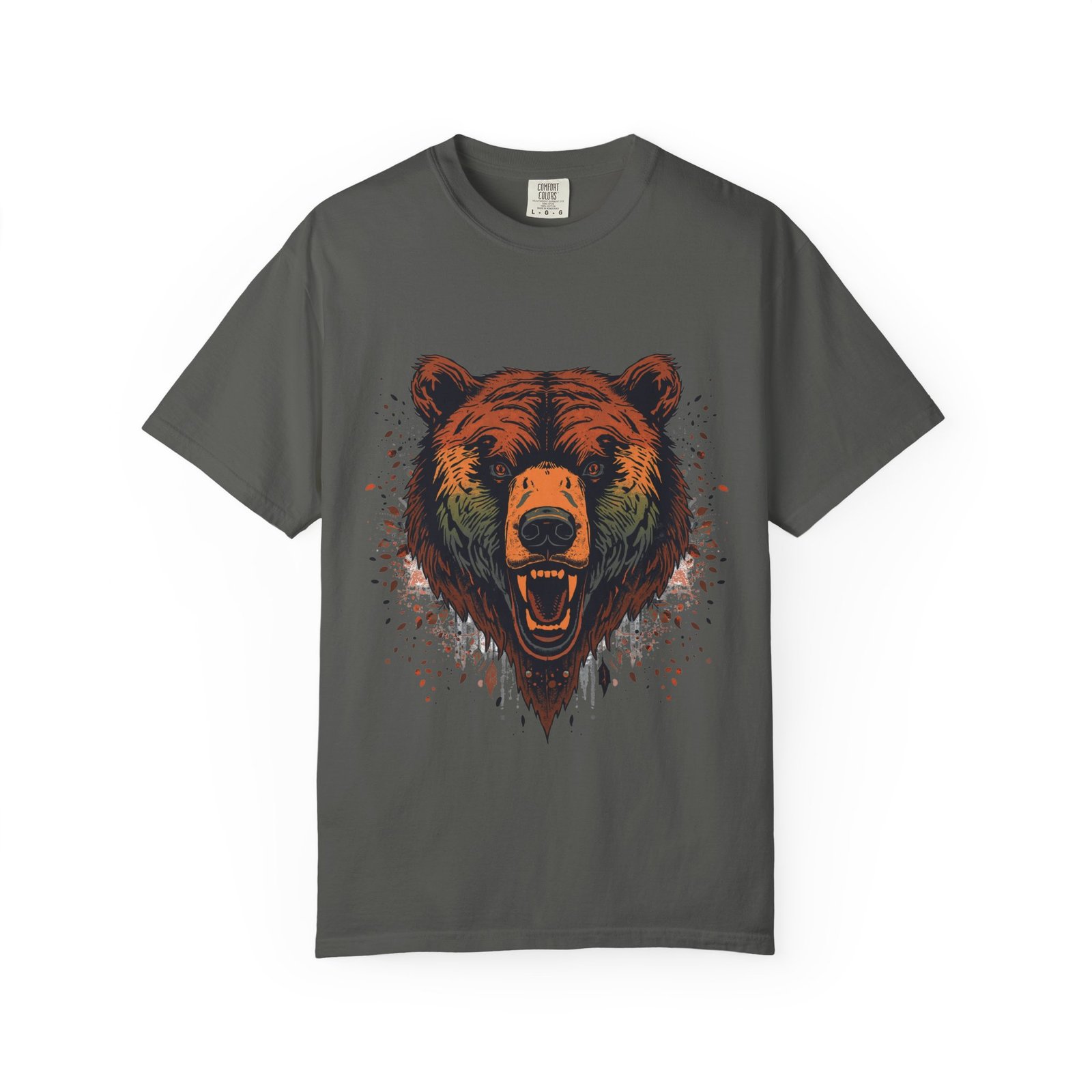 Roaring Grizzly T-Shirt, Fierce Bear Front Print, Comfort Colors 1717 - Image 5