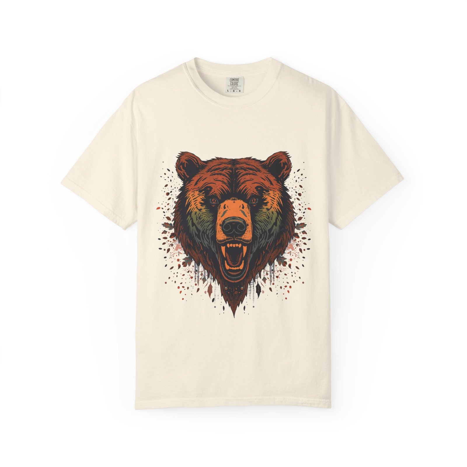 Roaring Grizzly T-Shirt, Fierce Bear Front Print, Comfort Colors 1717 - Image 4