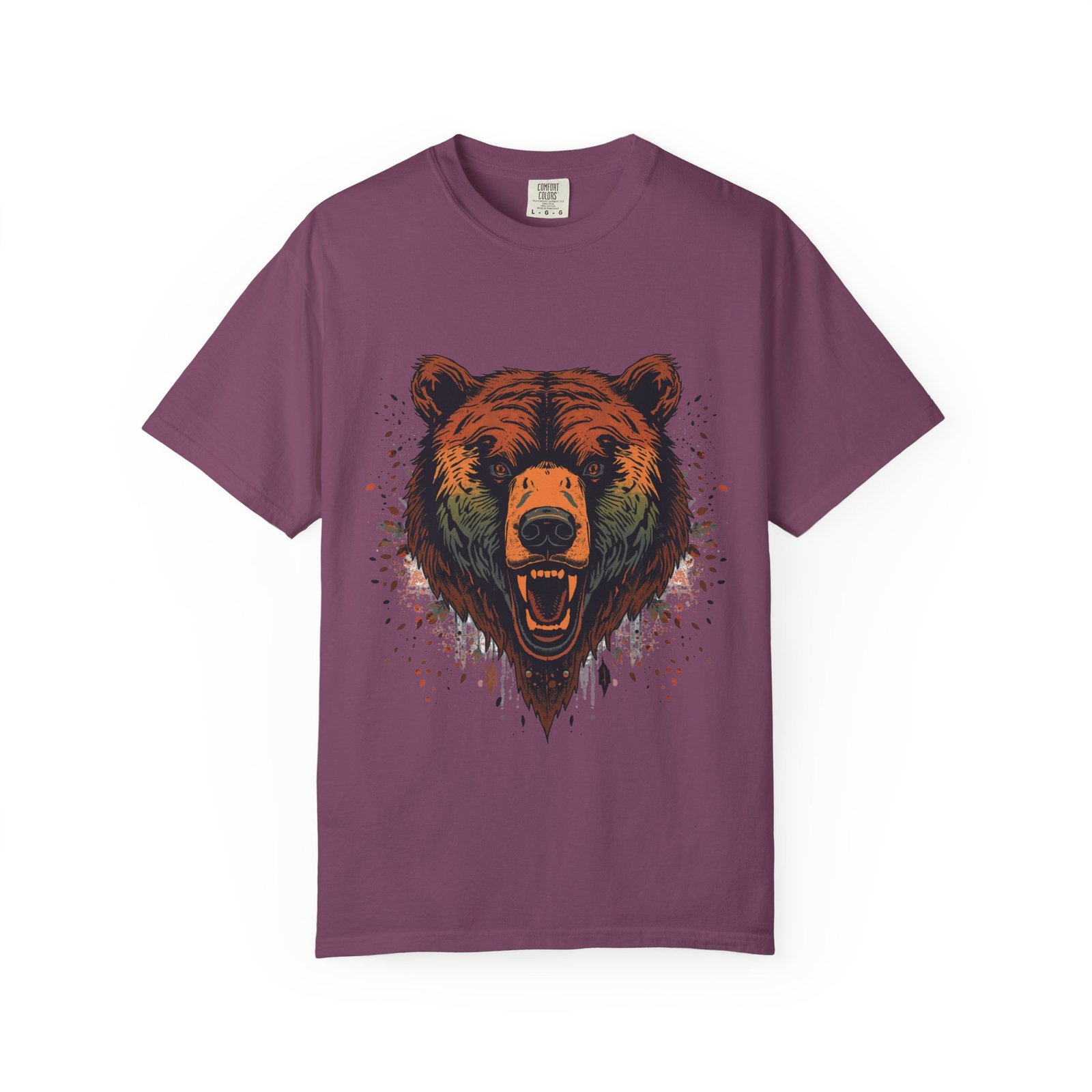 Roaring Grizzly T-Shirt, Fierce Bear Front Print, Comfort Colors 1717 - Image 16