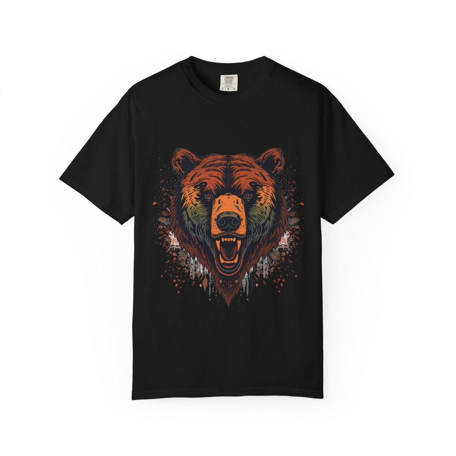 Roaring Grizzly T-Shirt, Fierce Bear Front Print, Comfort Colors 1717 - Image 12