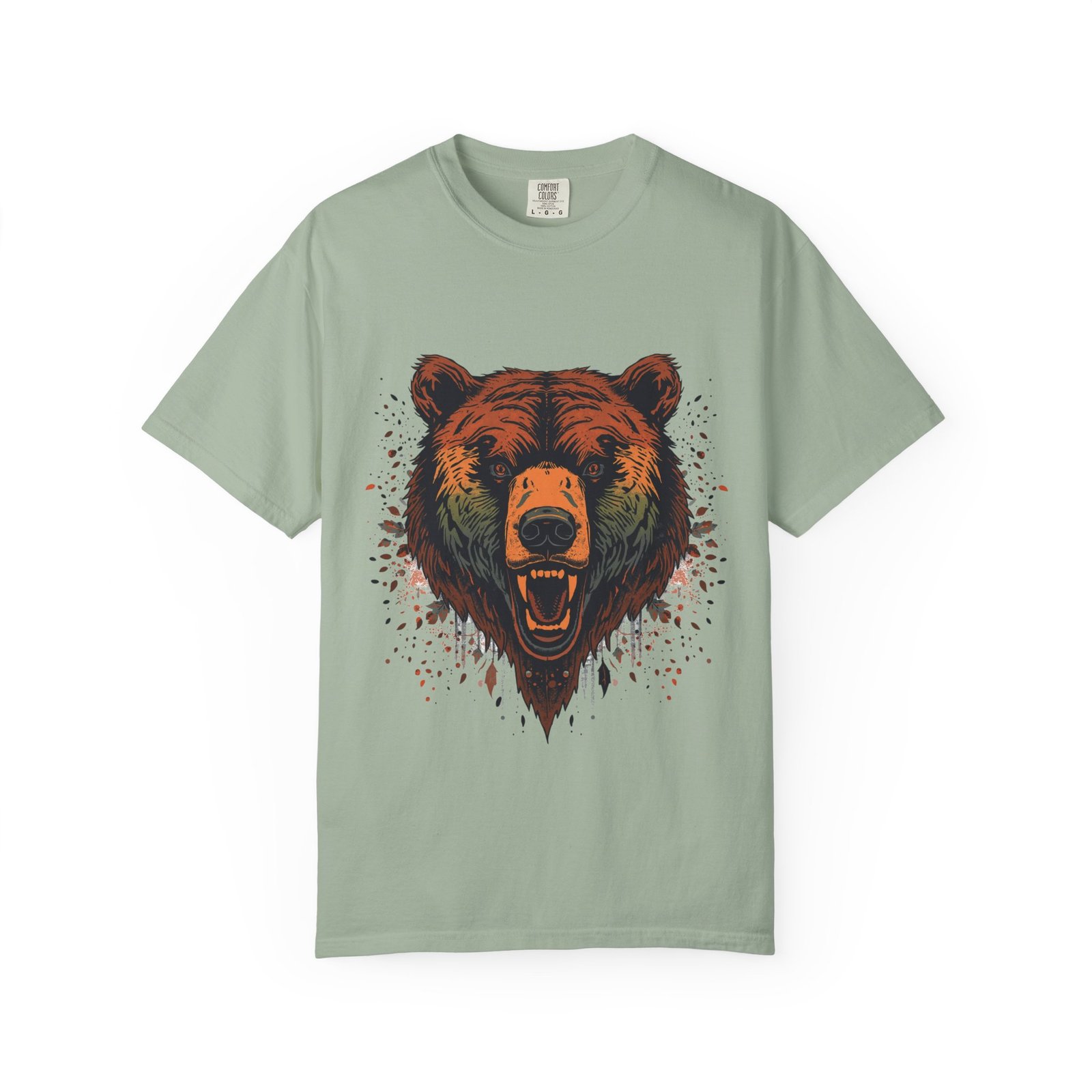 Roaring Grizzly T-Shirt, Fierce Bear Front Print, Comfort Colors 1717 - Image 6