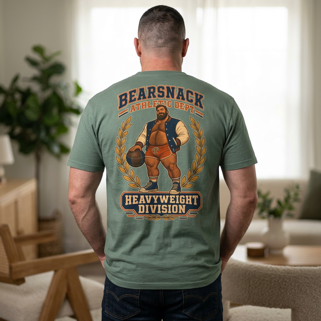 Bearsnack Athletic Dept T-Shirt, Heavyweight Bear Back Print, Comfort Colors 1717