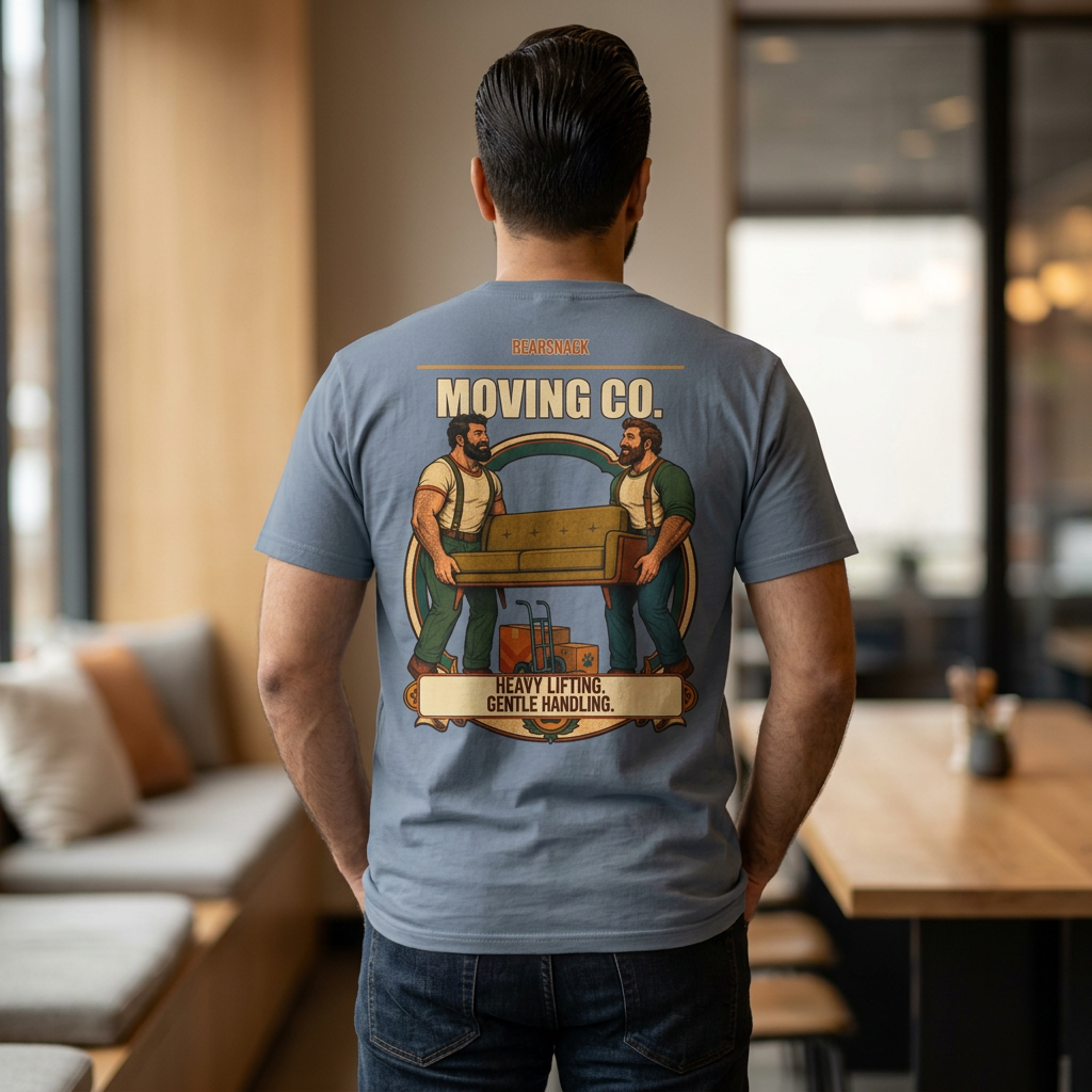 Heavy Lifting T-Shirt, Gay Moving Bears Back Print, Comfort Colors 1717