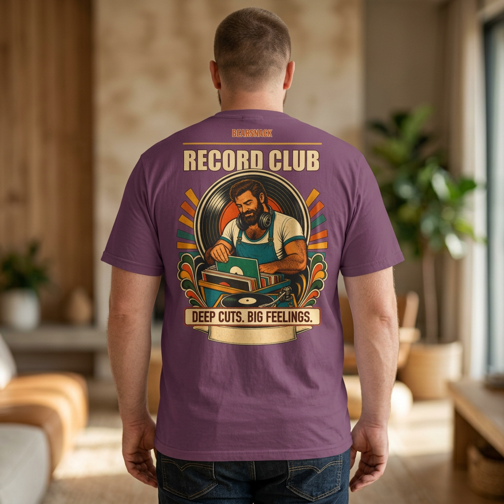 Deep Cuts Big Feelings T-Shirt, Gay Record Bear Back Print, Comfort Colors 1717
