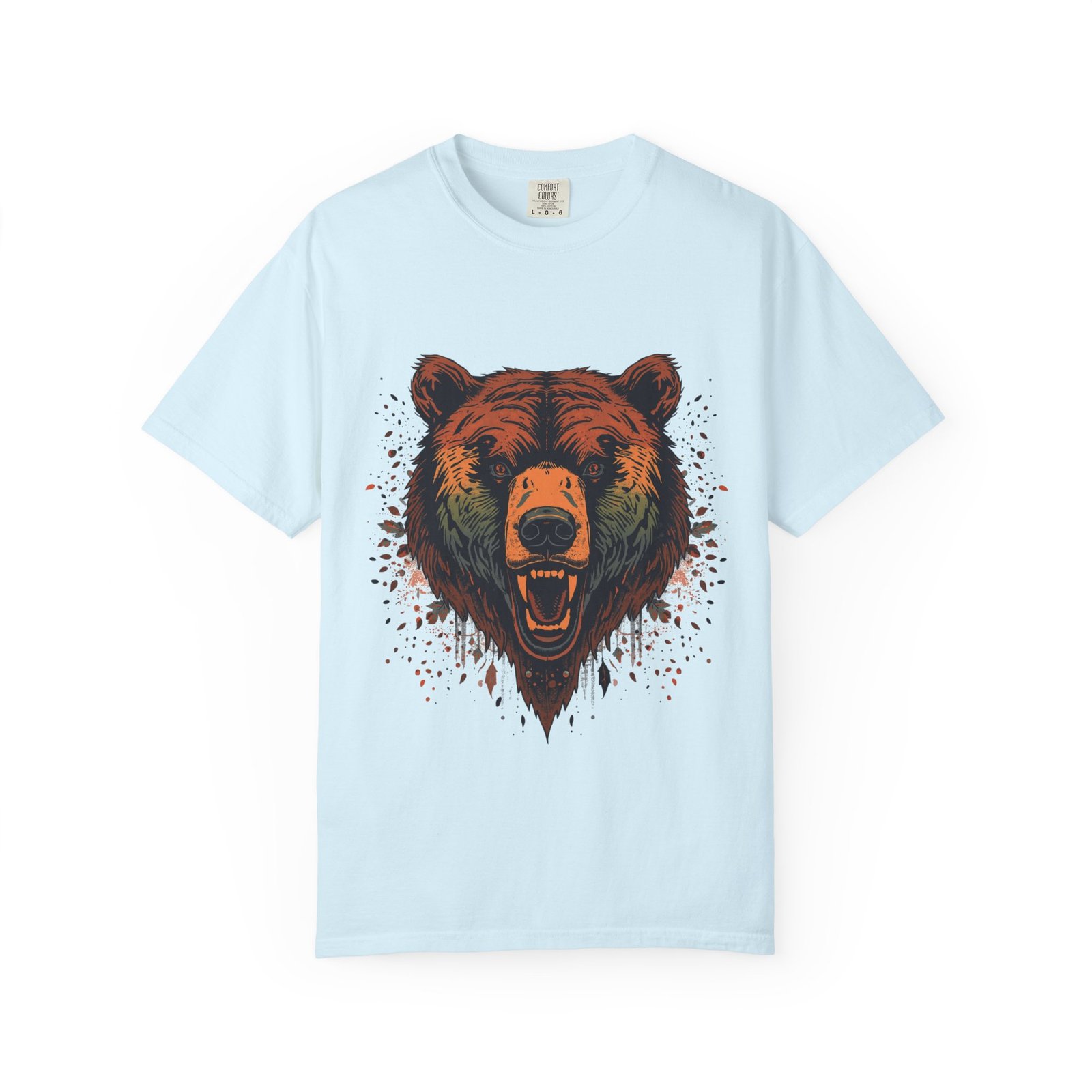 Roaring Grizzly T-Shirt, Fierce Bear Front Print, Comfort Colors 1717 - Image 9