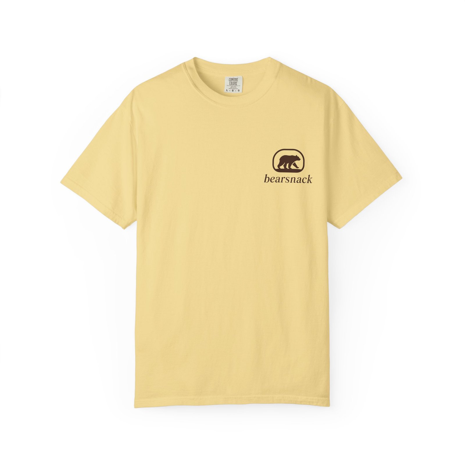 Butter Heavy Loads Welcome T-shirt, front view with Bearsnack Trail Badge