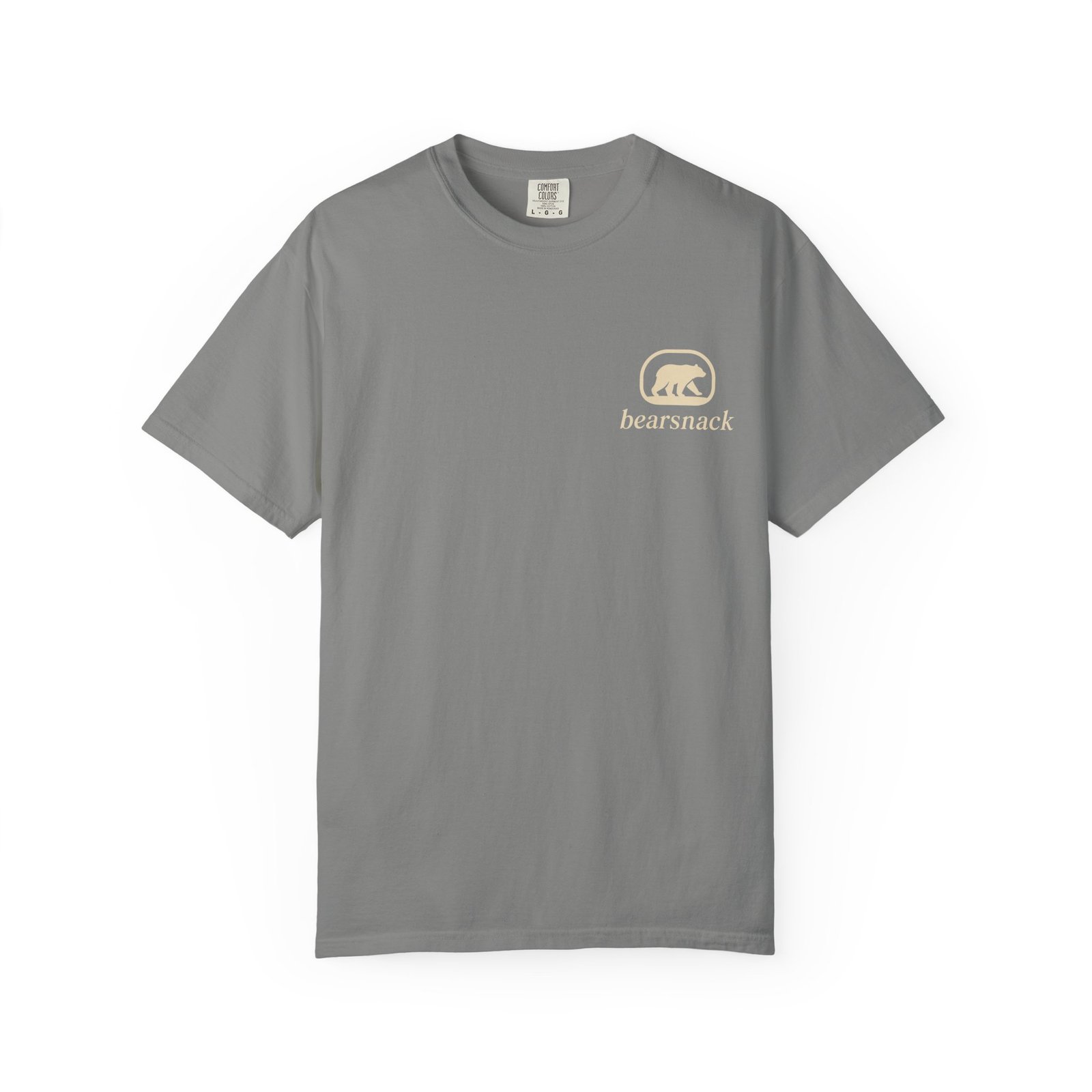 Granite Beard Maintenance Dept T-shirt, front view with Bearsnack Trail Badge