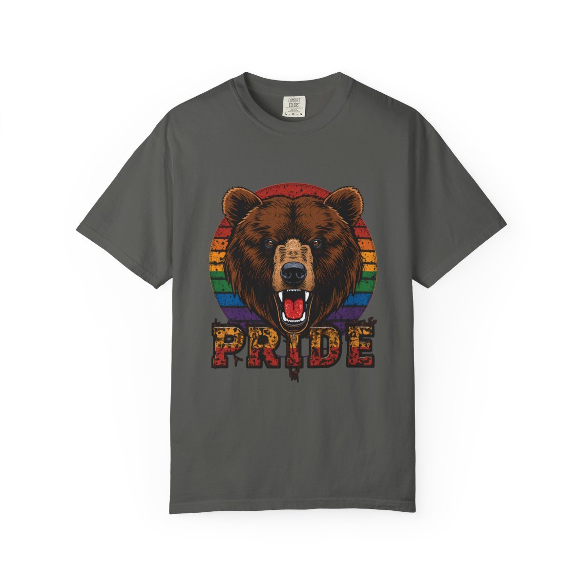 Pride Roar Bear T-shirt in Pepper, front view