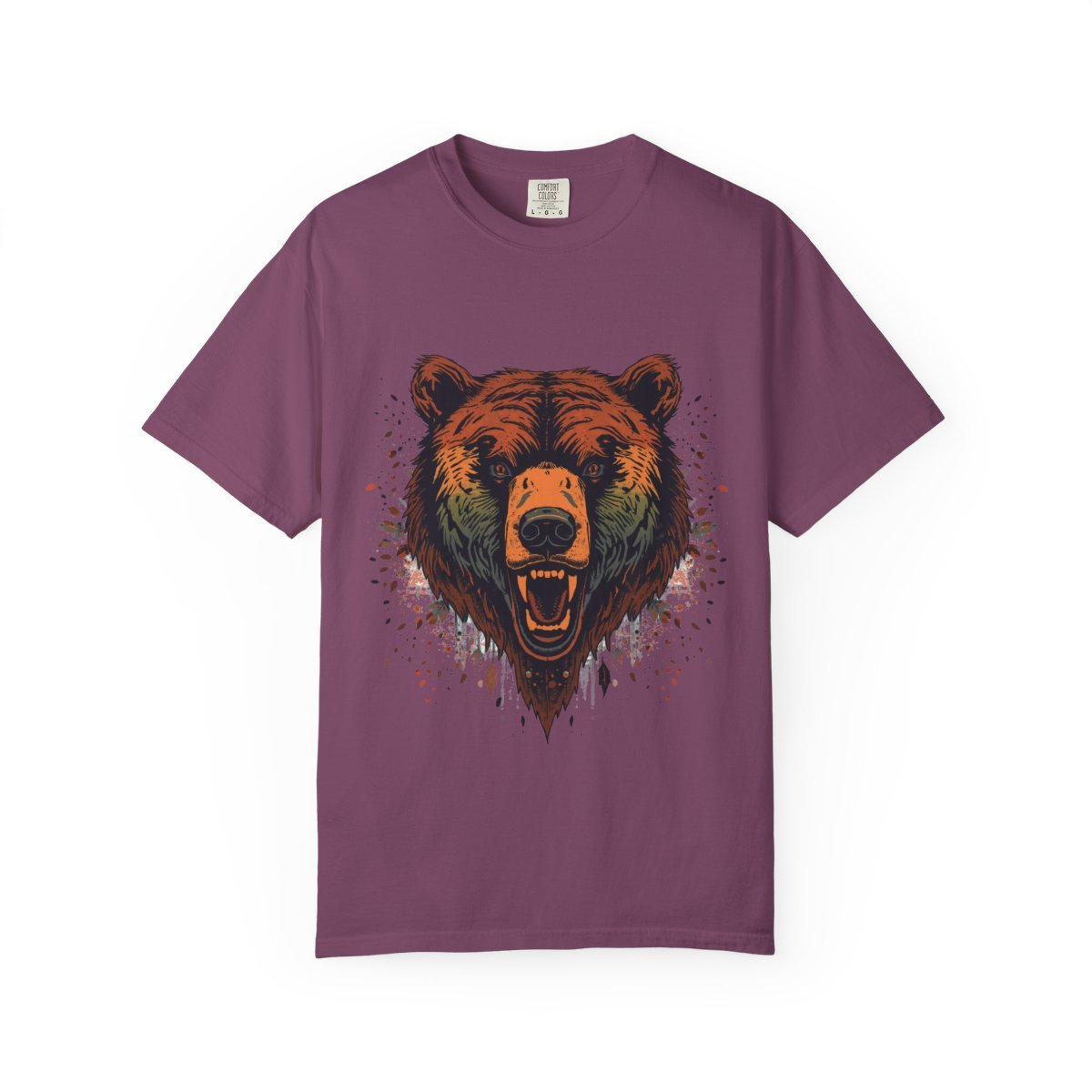 Roaring Grizzly T-shirt in Berry, front view