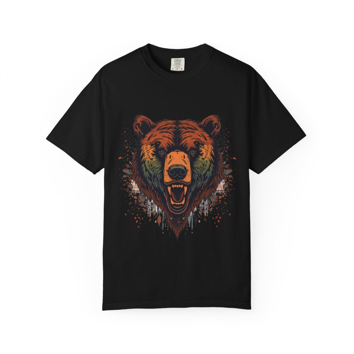 Roaring Grizzly T-shirt in Black, front view