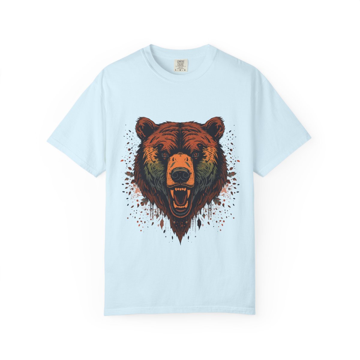 Roaring Grizzly T-shirt in Chambray, front view