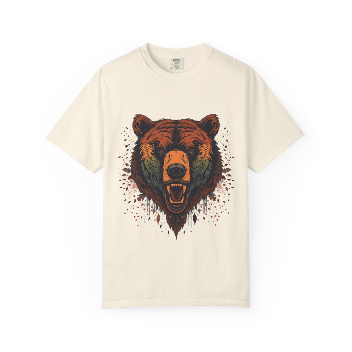 Roaring Grizzly T-shirt in Ivory, front view