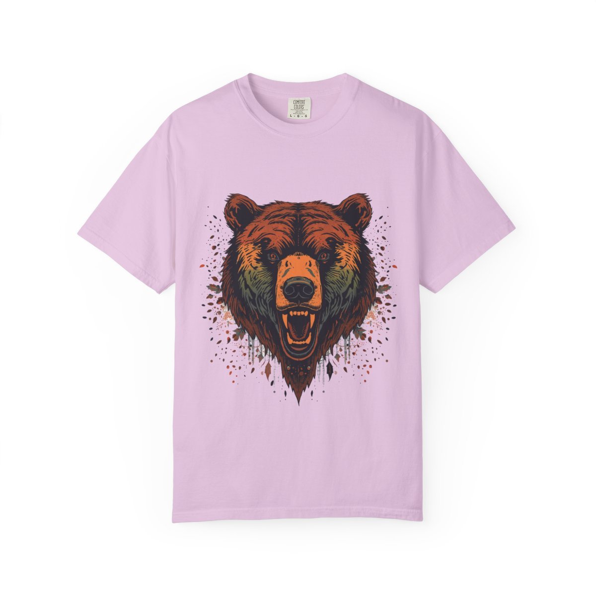 Roaring Grizzly T-shirt in Orchid, front view