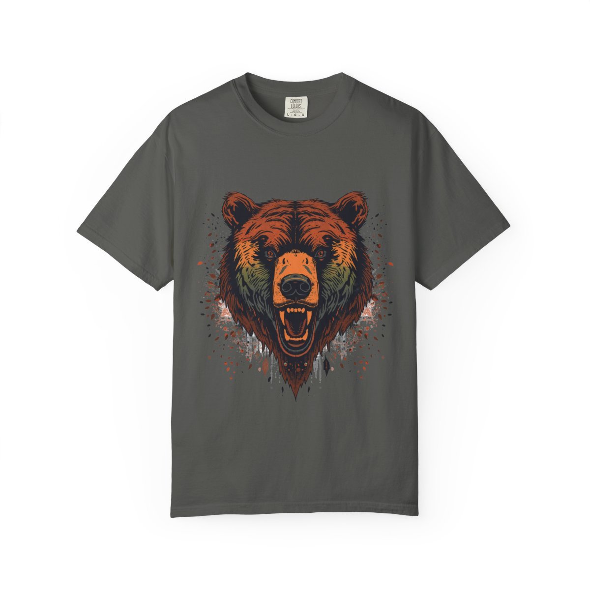 Roaring Grizzly T-shirt in Pepper, front view