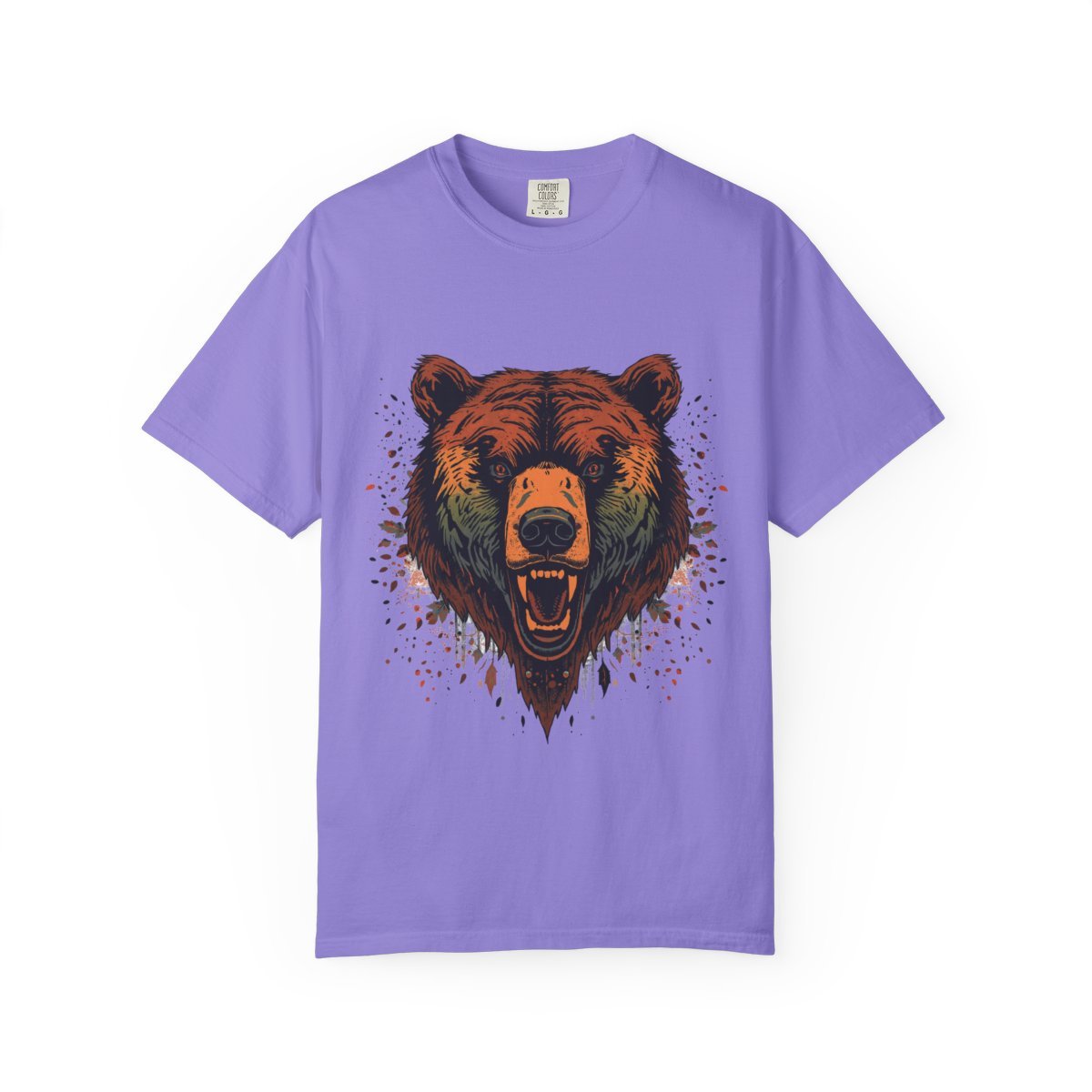 Roaring Grizzly T-shirt in Violet, front view